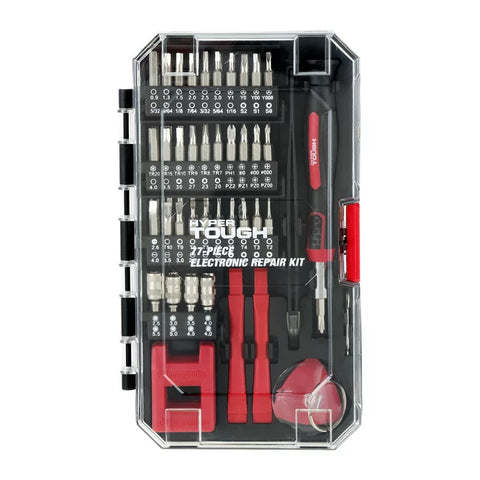 Hyper Tough 77 Piece Precision Tool Kit with Magnetic Screwdriver, Standard Size Bits, and Case, New Condition Hyper Tough 77 Piece Precision Tool Kit with Magnetic Screwdriver, Standard Size Bits, and Case, New Condition