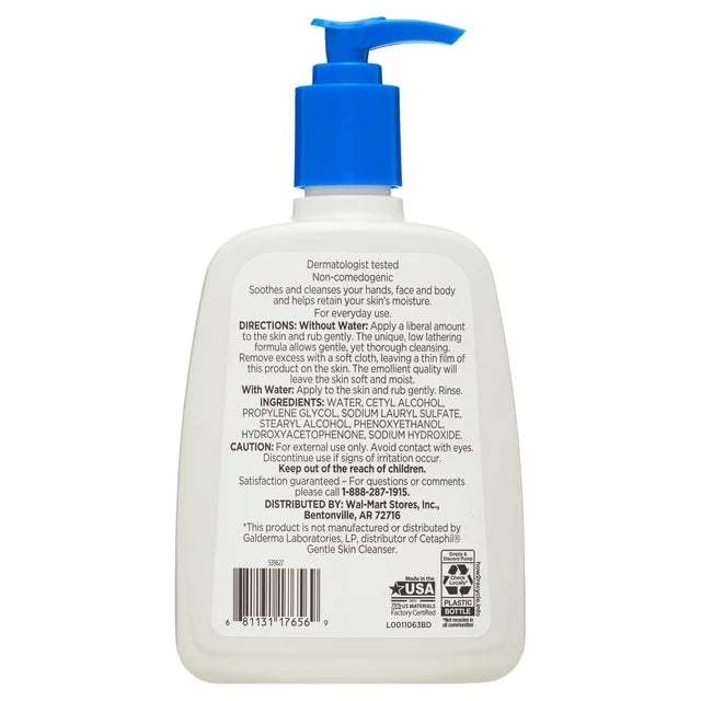 Equate Beauty Gentle Skin Cleanser bottle backside  Equate Beauty Gentle Skin Cleanser bottle backside