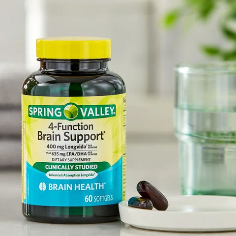 Spring Valley 4-Function Brain Support Dietary Supplement, 60 Softgels