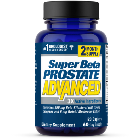 Super Beta Prostate Advanced Male Supplement with Beta-Sitosterol – 120 Caplets, 60 Servings