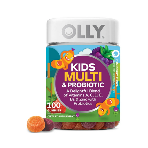 OLLY Kids Multivitamin & Probiotic Gummy, Berry Flavor, 100 Count