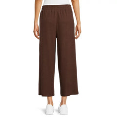 Time and Tru Women's Super Soft Hacci Cropped Wide-Leg Pants, 24” Inseam, 2-Pack