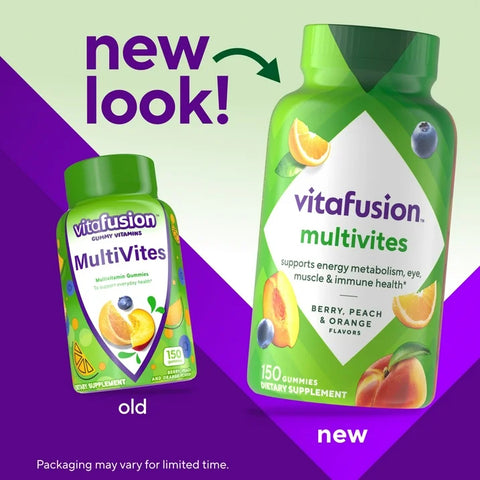 vitafusion MultiVites Gummy Multivitamins for Adults, Berry, Peach & Orange Flavors, 150 Count, 75-Day Supply