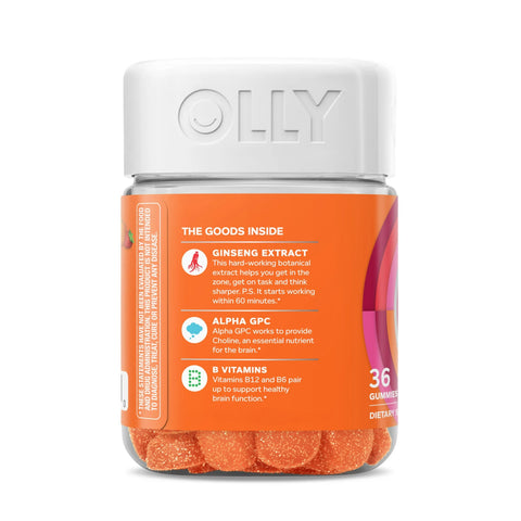 OLLY Laser Focus Gummy – Cognitive Support Supplement – Berry Tangerine – 36 Ct