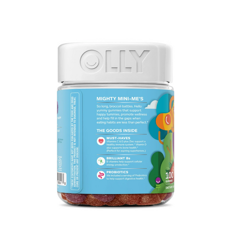 OLLY Kids Multivitamin & Probiotic Gummy, Berry Flavor, 100 Count