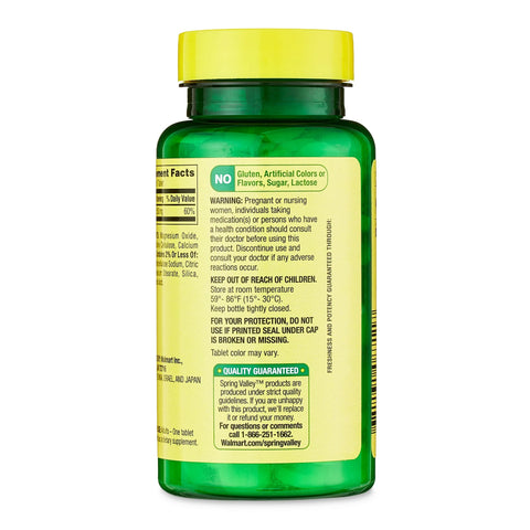 Spring Valley Magnesium Bone & Muscle Health Dietary Supplement Tablets, 250 mg, 100 Count