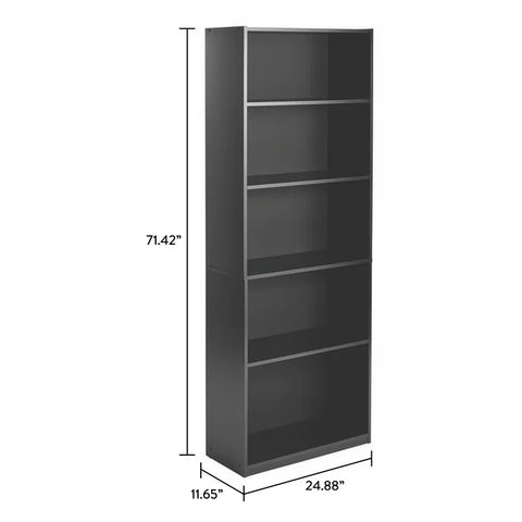 Mainstays 5-Shelf Bookcase with Adjustable Shelves