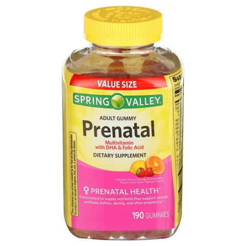Spring Valley Prenatal Multivitamin Gummies with DHA and Folic Acid, 190 Count