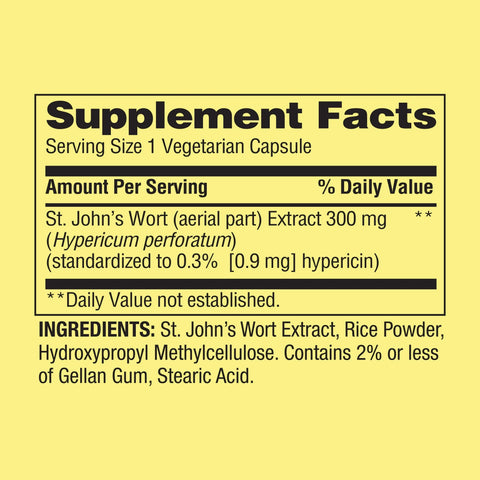 Spring Valley St. John's Wort Standardized Extract Capsules Dietary Supplement, 300 mg, 150 Count