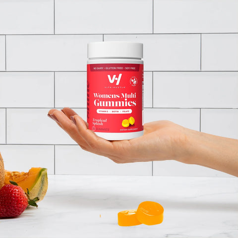 VitaHustle Women's Multivitamin Gummies by Kevin Hart, Immune & Beauty Support, Vegan, 50 Count, Tropical Splash