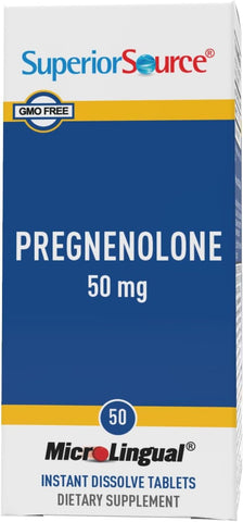 Superior Source Pregnenolone 50 mg MicroLingual Tablets – Quick Dissolve for Memory, Immune Support & Hormone Balance, 50 Count