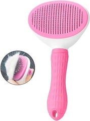 Depets Self Cleaning Slicker Brush, Dog Cat Bunny Pet Grooming Shedding Brush - Easy to Remove Loose Undercoat, Pet Massaging Tool Suitable for Pets with Long or Short Hair