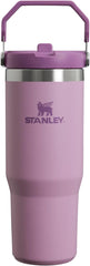 Roll over image to zoom in STANLEY IceFlow Stainless Steel Tumbler with Straw, Vacuum Insulated Water Bottle for Home, Office or Car, Reusable Cup with Straw Leak Resistant Flip