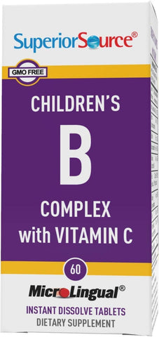 Superior Source Child B-Complex Vitamins - 60 Dissolvable Tablets for Energy, Immune Support & Heart Health, Gluten-Free