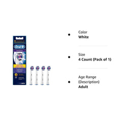 Braun Oral-B 3D White Replacement Heads - 4 Pack