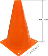 12Pcs Plastic Traffic Cones Mini Sport Cones for Basketball Football Drills, Indoor Outdoor Games Activity Festive Events - 7 Inch Orange Plastic Cones