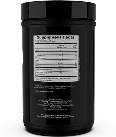 Superior Source Keto Collagen Protein Powder Chocolate (14 oz)