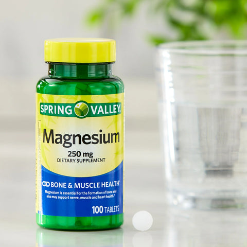Spring Valley Magnesium Bone & Muscle Health Dietary Supplement Tablets, 250 mg, 100 Count
