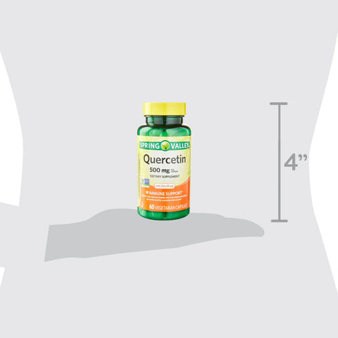 Spring Valley Quercetin 500 mg with Zinc, Dietary Supplement, 60 Vegetarian Capsules