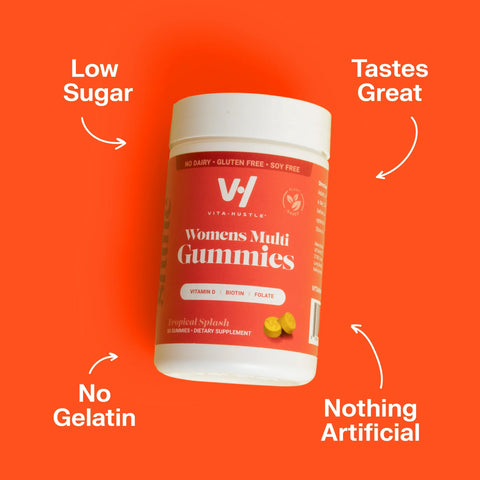 VitaHustle Women's Multivitamin Gummies by Kevin Hart, Immune & Beauty Support, Vegan, 50 Count, Tropical Splash