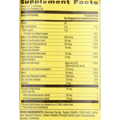 Spring Valley Prenatal Multivitamin Gummies with DHA and Folic Acid, 190 Count