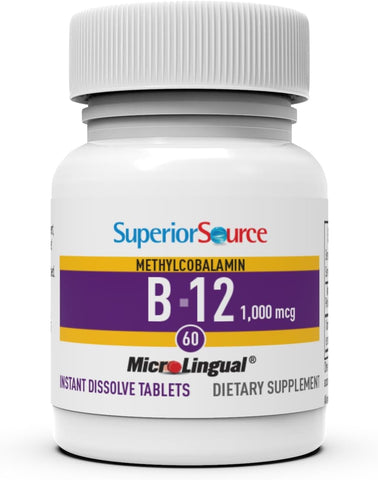Superior Source Vitamin B12 1,000 mcg, Fast Dissolving, Non-GMO, Gluten-Free - 60 Tablets