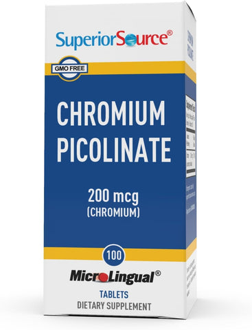 Superior Source Chromium 200 mcg Quick Dissolve Tablets, 100 Count – Supports Healthy Metabolism & Blood Sugar