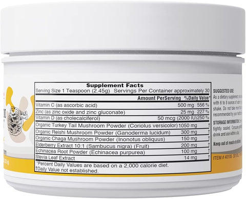 Superior Source Organic Mushroom Infusion – Immune Support Powder, 30 Servings