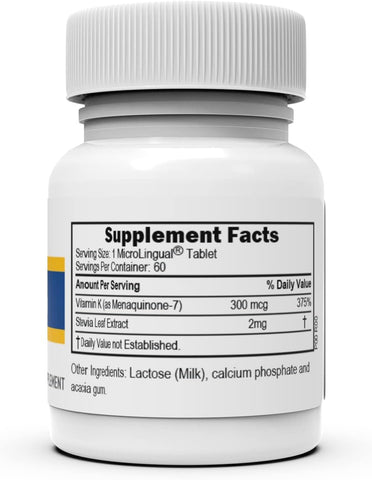 Superior Source Vitamin K2 MK-7 (Menaquinone-7), 300 mcg, Quick Dissolve MicroLignual Tablets, 60 Count, Healthy Bones and Arteries, Immune & Cardiovascular Support, Assists Protein Synthesis