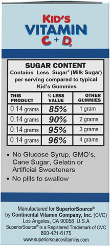 Superior Source Kid’s C + D3 Clean Melts - 90 Ct