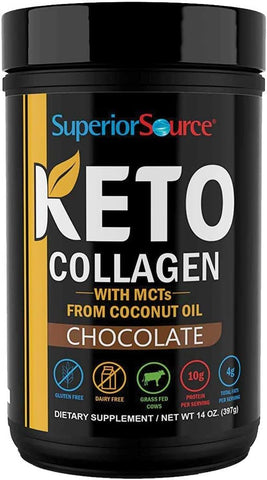 Superior Source Keto Collagen Protein Powder Chocolate (14 oz)