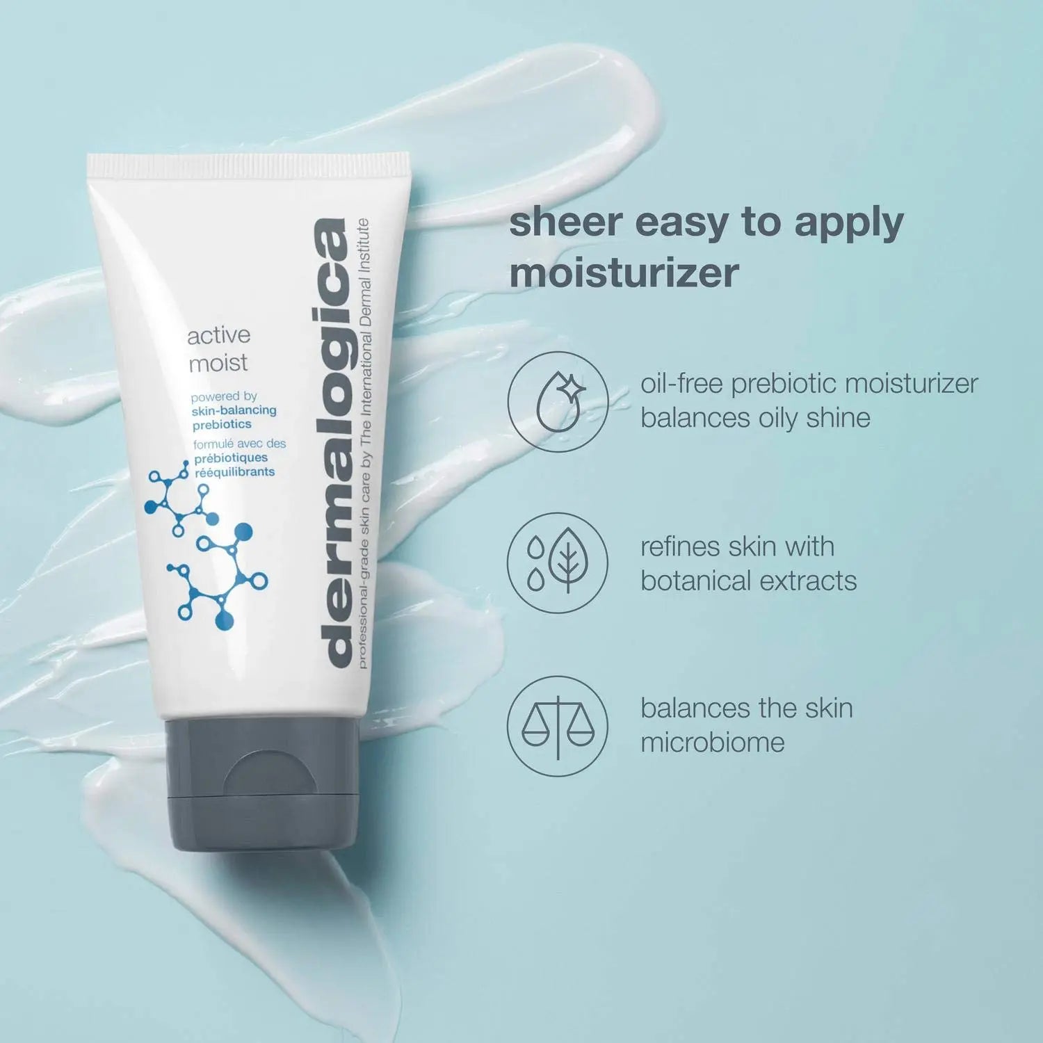 Dermalogica Oil-Free Lightweight Daily Hydrating Lotion image with key features 