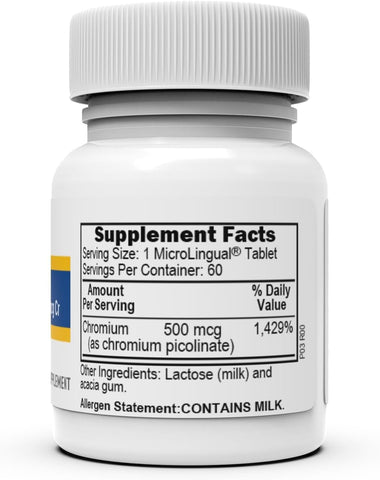 Superior Source Chromium 500 mcg MicroLingual Tablets, 100 Count – Supports Healthy Metabolism & Blood Sugar