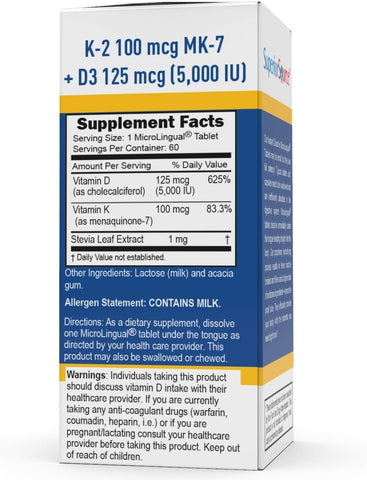 Superior Source K2 (MK-7) 100 mcg with D3 (5000 IU) Supplement