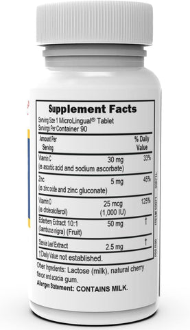 Superior Source Zinc Plus Lozenges - Vitamin C, D3 & Elderberry, 90 Ct - Quick Dissolve MicroLingual Tablets for Immune Support