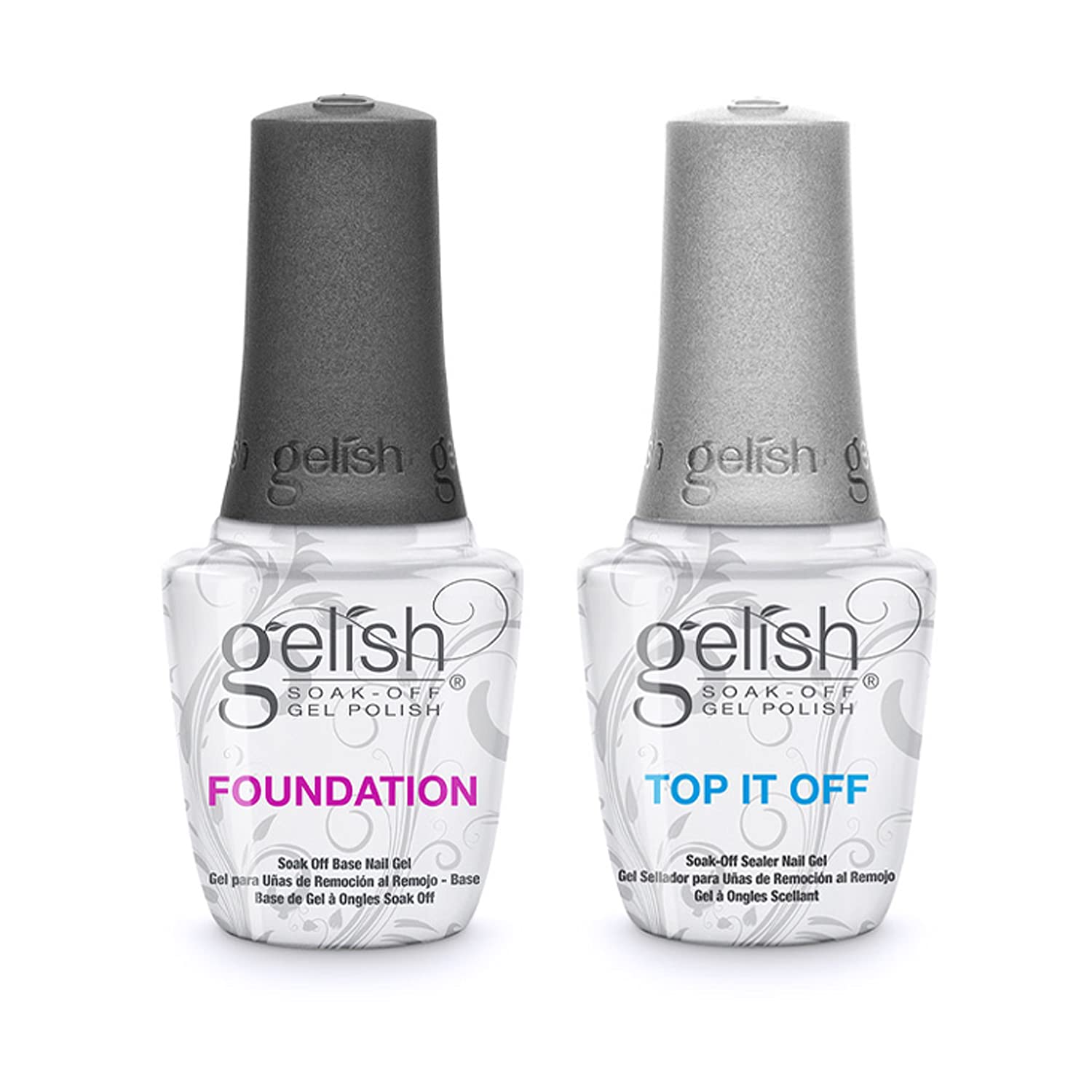 Gelish Dynamic Duo- Soak Off Gel Nail Polish Kit Foundation Base and Top It Off