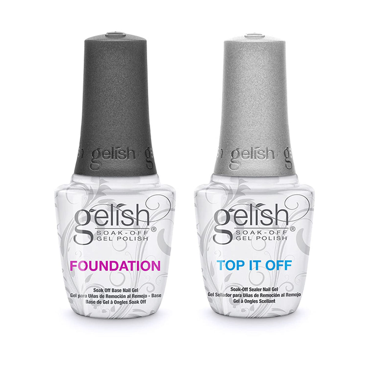 Gelish Dynamic Duo- Soak Off Gel Nail Polish Kit Foundation Base and Top It Off