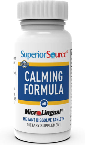 Superior Source Calming Formula, L-Theanine, Melatonin & 5-HTP, Quick Dissolve MicroLingual Tablets, 60 Ct
