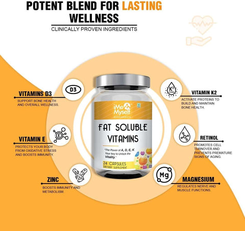 iMeMyself Fat-Soluble Vitamin A, D, E, K Capsules – 24 Count