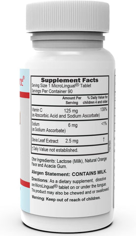 Superior Source Kid’s Vitamin C 125mg, Clean Melts, Quick Dissolve Tablets, Immune Support, Non-GMO, 90 Ct, Orange
