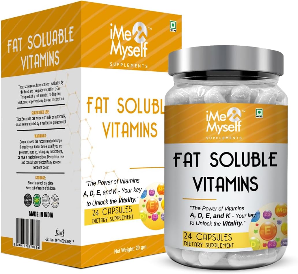 iMeMyself Fat-Soluble Vitamin A, D, E, K Capsules – 24 Count
