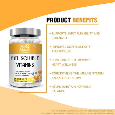 iMeMyself Fat-Soluble Vitamin A, D, E, K Capsules – 24 Count