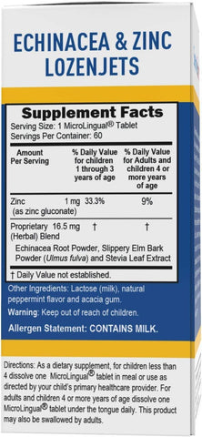 Superior Source Children’s Echinacea & Zinc Lozenjets – Peppermint Flavor, 60 Ct