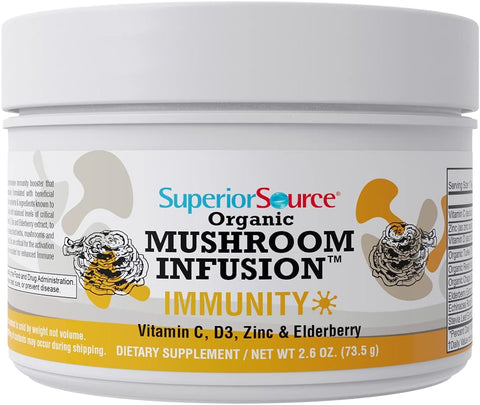 Superior Source Organic Mushroom Infusion – Immune Support Powder, 30 Servings