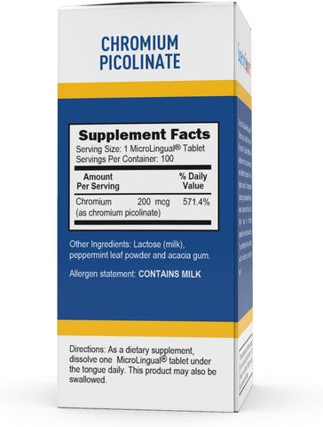 Superior Source Chromium 200 mcg Quick Dissolve Tablets, 100 Count – Supports Healthy Metabolism & Blood Sugar