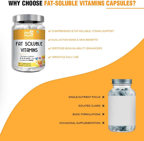 iMeMyself Fat-Soluble Vitamin A, D, E, K Capsules – 24 Count