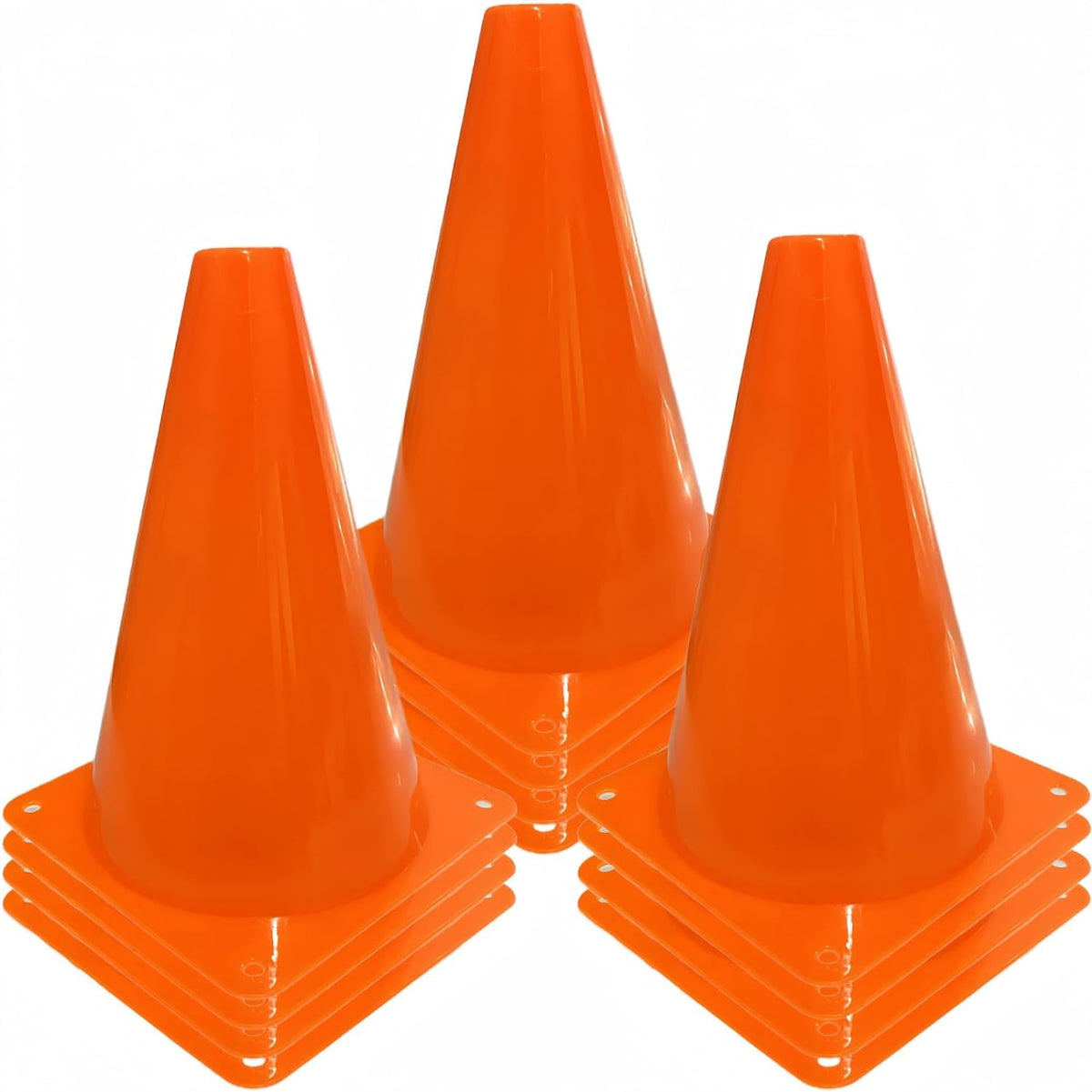 12Pcs Plastic Traffic Cones Mini Sport Cones for Basketball Football Drills, Indoor Outdoor Games Activity Festive Events - 7 Inch Orange Plastic Cones