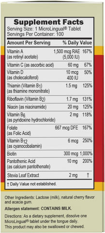 Superior Source One Daily Multi-Vitamin, Quick Dissolve MicroLingual Tablets, 100 Ct | Vitamins A, C, D3, E, B12 & B Complex | Stress, Heart & Immune Support | Non-GMO, Gluten-Free, Made in USA