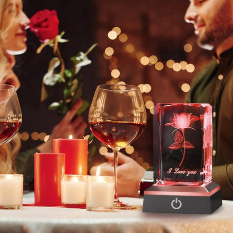 PODOI 3D Rose Crystal  Valentines Day Gift | Birthday Gifts for Girlfriend