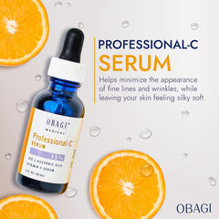 Obagi Professional C Serum 15%, Vitamin C Facial Serum with Concentrated 15% L Ascorbic Acid for Normal to Oily Skin 1.0 Fl Oz